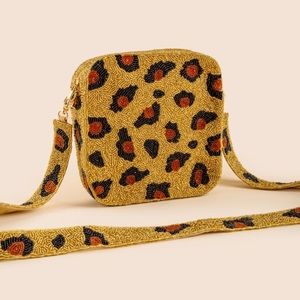 Francesca’s Melanie Beaded Leopard Box Crossbody